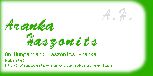 aranka haszonits business card